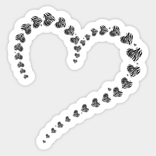 Heart of Zebra Hearts Sticker